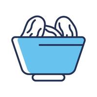 An amazingly designed outline style icon of dates bowl vector