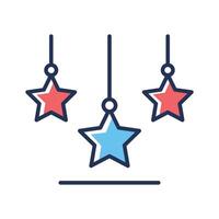 An editable linear style icon showing islamic hanging stars vector