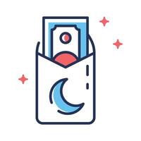 Latest outline style icon showing money envelope vector