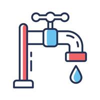 Ready to use linear style icon of ablution water tap vector