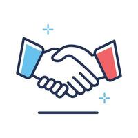 Get a glimpse of this trendy outline icon showing handshake vector