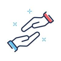 Have a look at this premium outline icon of help hands vector