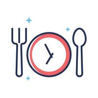 A handy linear style icon depicting iftar time vector