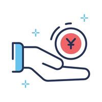 Check out our premium line style icon of alms giving hand vector