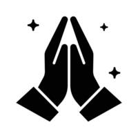 A well crafted glyph icon showing prayer hands vector