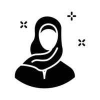 Have a look at this amazing glyph icon showing hijab woman vector