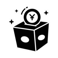 Ready to use glyph icon showing donation box vector