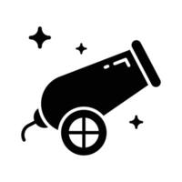 Easy to edit glyph style icon depicting cannon shot vector