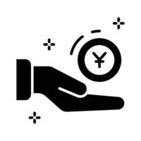 Check out our premium glyph style icon of alms giving hand vector
