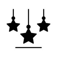 An editable glyph style icon showing islamic hanging stars vector