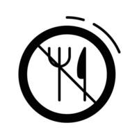 Here is a latest glyph style icon depicting fasting concept vector