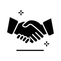Get a glimpse of this trendy glyph icon showing handshake vector