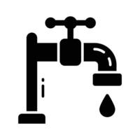 Ready to use glyph style icon of ablution water tap vector