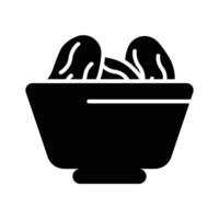 An amazingly designed glyph style icon of dates bowl vector