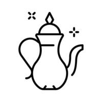 Grab this easy to use line icon of arabic teapot. vector