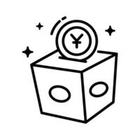 Ready to use line icon showing donation box. vector