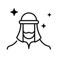 Get a sight of this latest outline icon of arab man. vector
