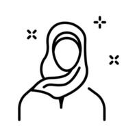 Have a look at this amazing line icon showing hijab woman. vector