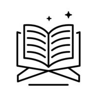 A captivating line style icon of holy quran recitation. vector