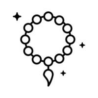 Get a sight of this amazing linear icon of rosary beads. vector