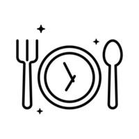 A handy linear style icon depicting iftar time. vector