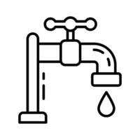 Ready to use linear style icon of ablution water tap. vector