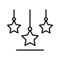 An editable linear style icon showing islamic hanging stars. vector