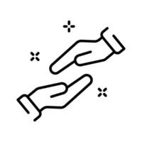 Have a look at this premium outline icon of help hands. vector