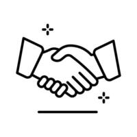 Get a glimpse of this trendy outline icon showing handshake. vector