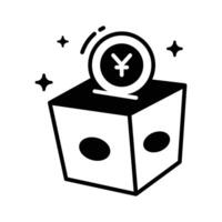 Ready to use glyph icon showing donation box. vector