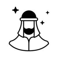 Get a sight of this latest glyph icon of arab man. vector