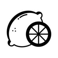 Easy to edit glyph style icon showing cutted lemon slice. vector