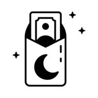 Latest glyph style icon showing money envelope. vector