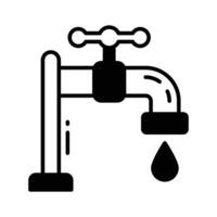 Ready to use glyph style icon of ablution water tap. vector