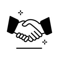 Get a glimpse of this trendy glyph icon showing handshake. vector