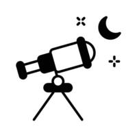 Moon telescope icon amazingly designed in glyph style. vector