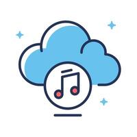 Have a look at this premium outline icon of cloud music vector