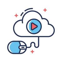 Grab this easy to use line icon of internet cloud storage vector