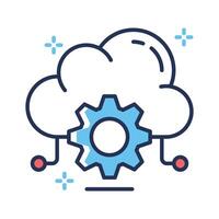 Visually appealing trendy line icon of cloud management vector