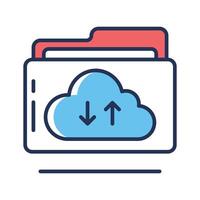 A well crafted line style icon of cloud transfer data vector