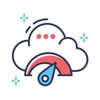 An amazingly designed outline style icon of cloud performance vector