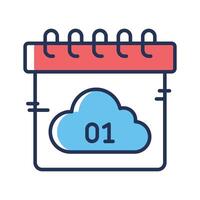 Creatively designed line icon of cloud schedule vector