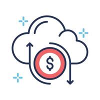 Ready to use linear style icon of cloud banking vector