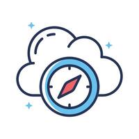 Ready to use line style icon of cloud compass vector