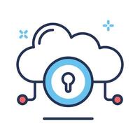 Cloud encryption icon amazingly designed in outline style vector