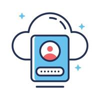 Ready to use line icon showing cloud id login vector