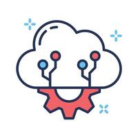 Cloud configuration outline style icon, ready for premium download vector