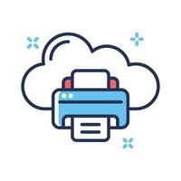 Cloud printer icon amazingly designed in outline style vector