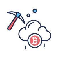 Catch a sight of this modern line icon of bitcoin cloud mining vector