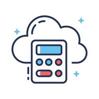 A handy linear style icon depicting cloud accounting vector